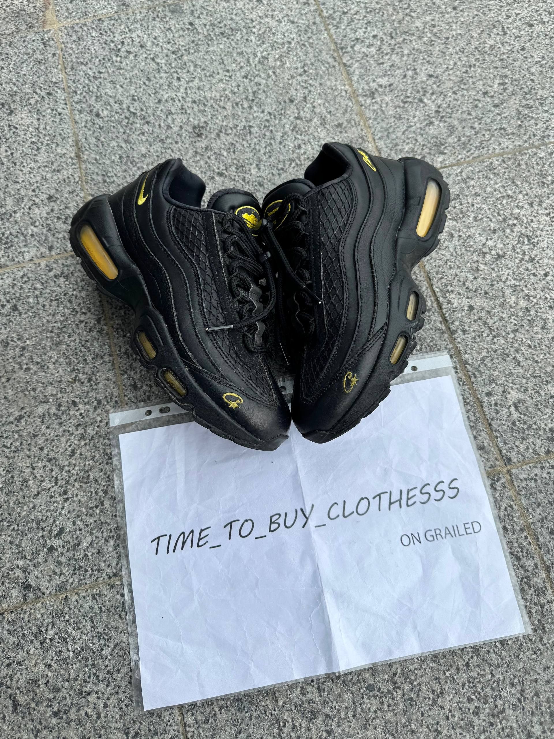 Corteiz × Nike Nike Air Max 95 x Corteiz Black Tour Yellow Honey FB2709-003 Size US 7 / EU 40 - 4 Thumbnail