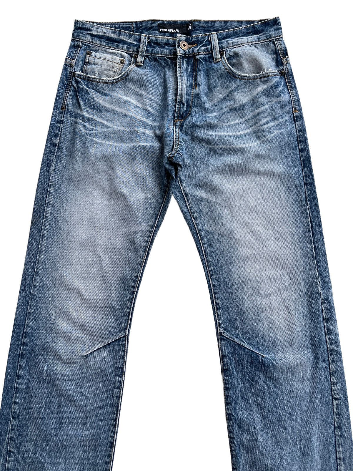 Japanese Brand Fishbone Japan Superior Distressed Rusty Denim Size US 32 / EU 48 - 3 Thumbnail