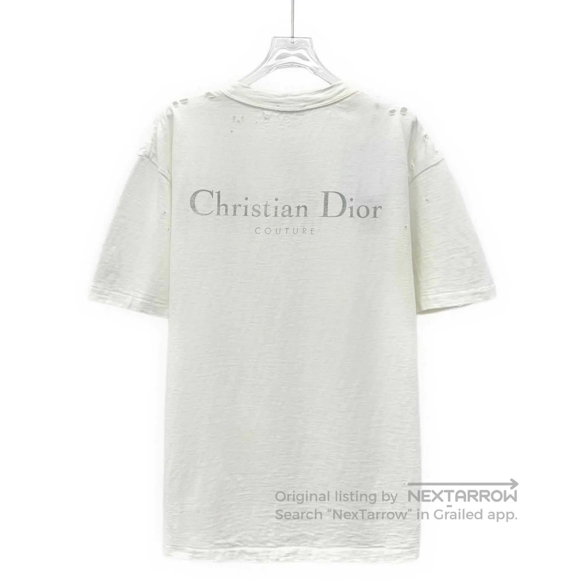 Dior Dior White Hole Design Cotton Round Neck Short Sleeve T-Sh Size US M / EU 48-50 / 2 - 2 Thumbnail
