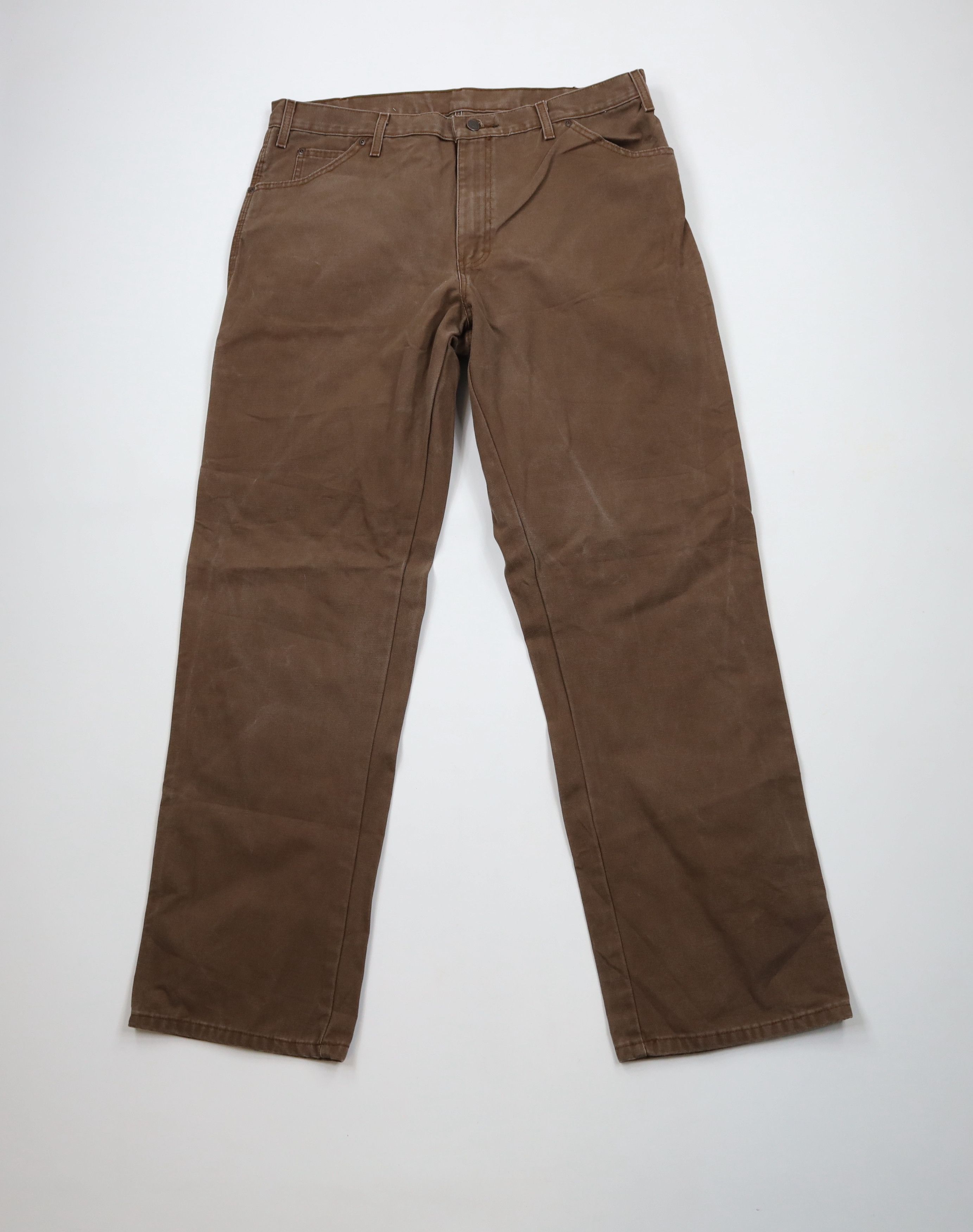 Dickies × Vintage Vintage Dickies Spell Wide Leg Canvas Dungaree Pants Brown Size US 38 / EU 54 - 1 Thumbnail