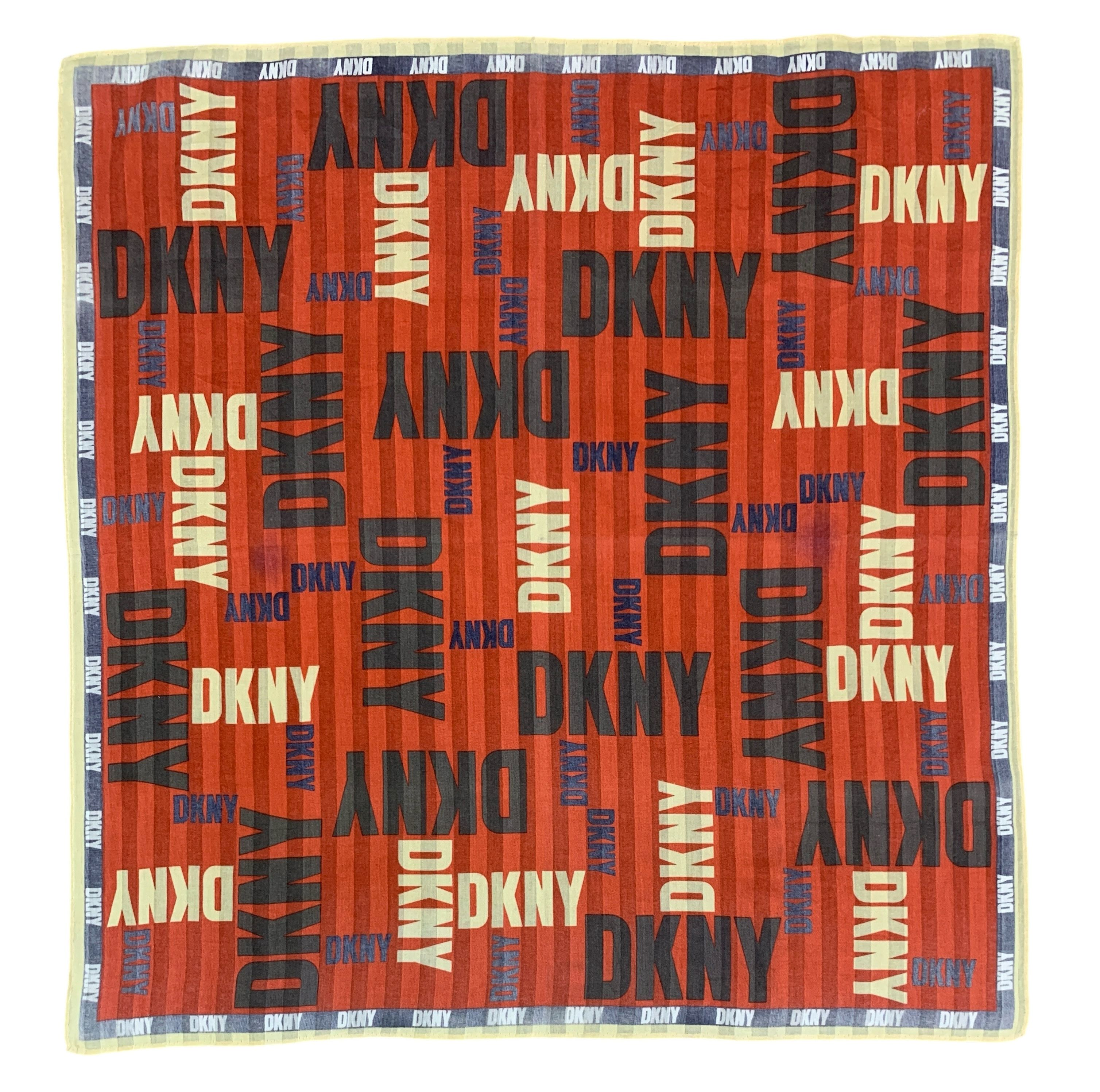 DKNY × Vintage Vintage DKNY Monogram Scarf Handkerchief - HKA971 Size ONE SIZE - 2 Thumbnail