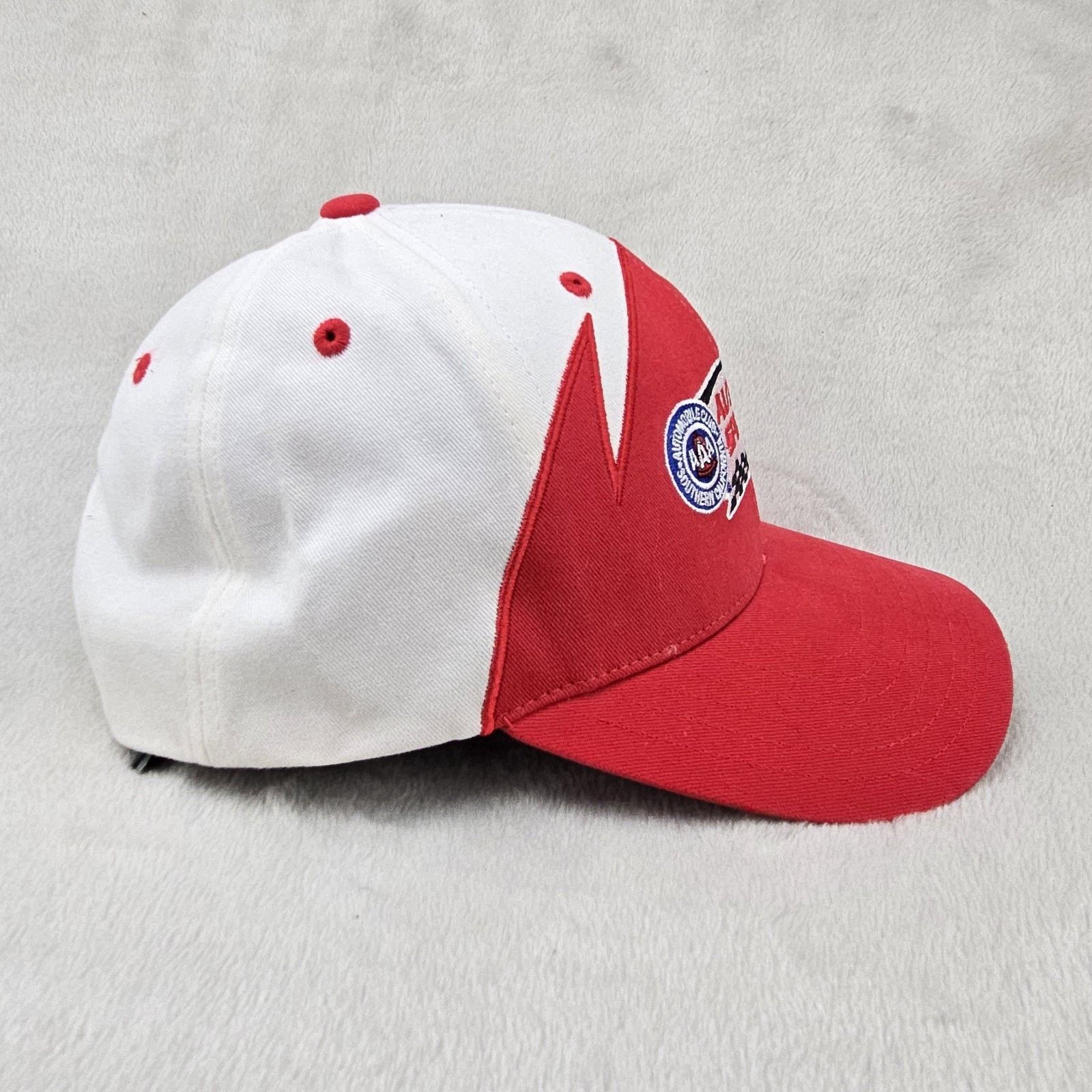 NASCAR Auto Club Speedway Sharktooth Hat Nascar White Red Vintage Size ONE SIZE - 5 Thumbnail