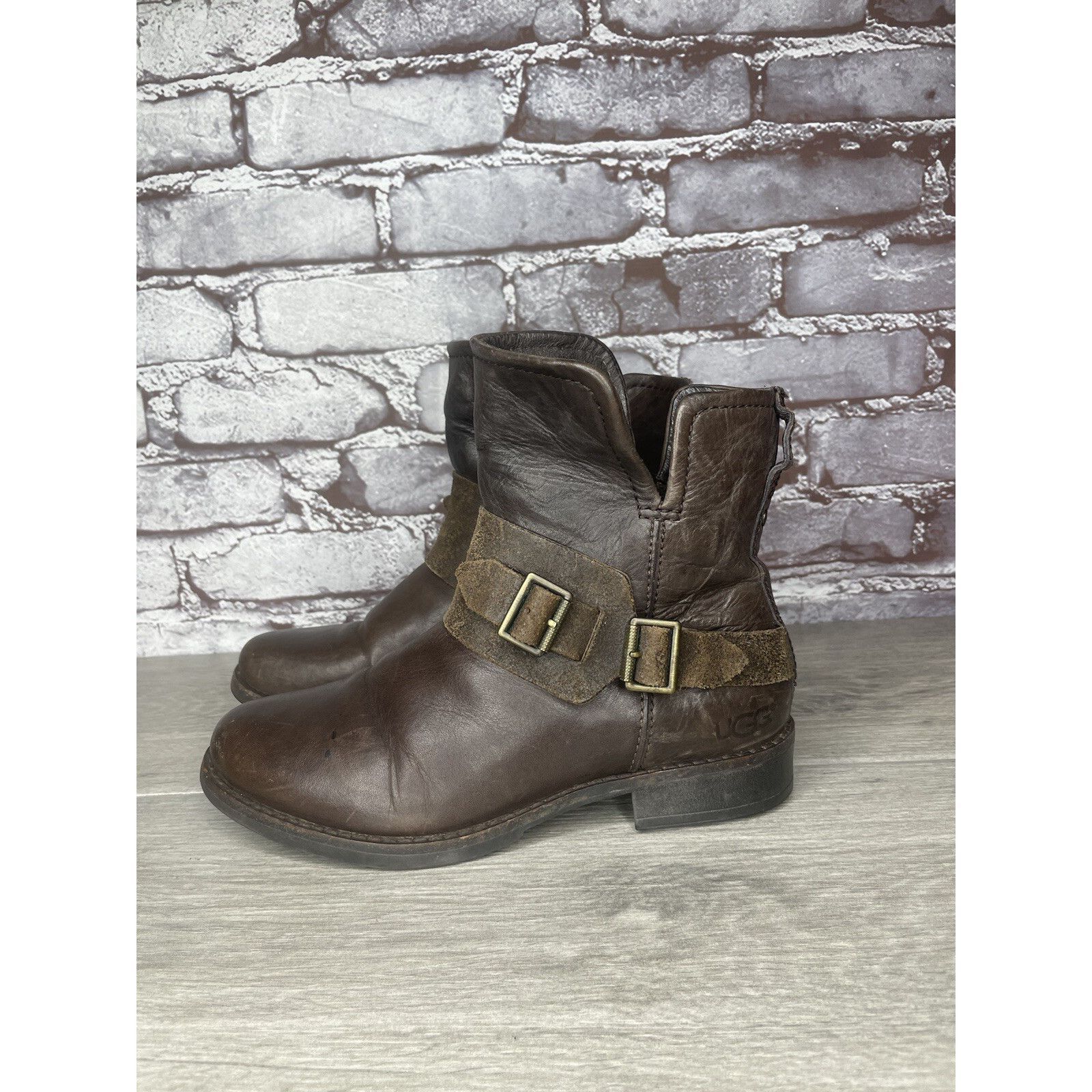 Ugg UGG® AUSTRALIA CYBELE STOUT LEATHER BIKER BOOTS Women Sz 5.5 Size US 5.5 / IT 35.5 - 2 Thumbnail