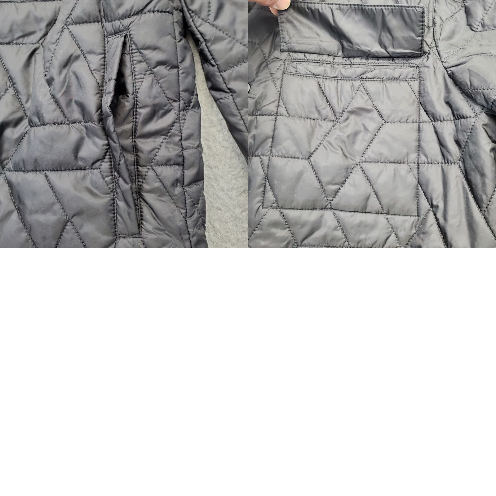 Alfani Alfani Quilted Shirt Jacket Mens M Black Packable Detail Chest Pocket Snap Front Size US M / EU 48-50 / 2 - 8 Thumbnail