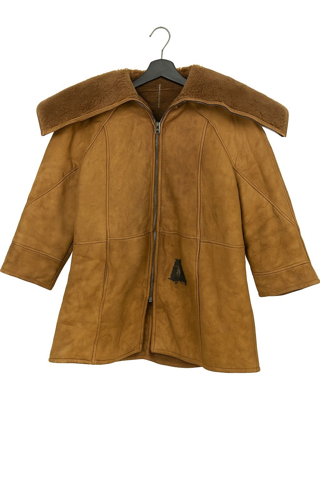 Vintage Shearling Leather Coat Made in Italy – Distressed