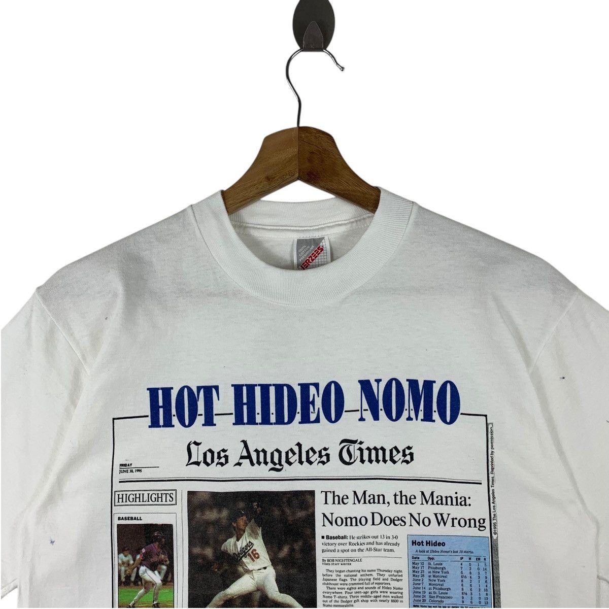 MLB × Vintage Vintage 90s HIDEO NOMO LA DODGERS newspaper printed tee Size US M / EU 48-50 / 2 - 2 Thumbnail