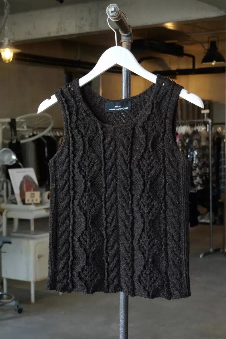 Comme des Garcons Comme des Garcons Chocolate Brown Knit Vest 100% Wool Size S / US 4 / IT 40 - 1 Thumbnail