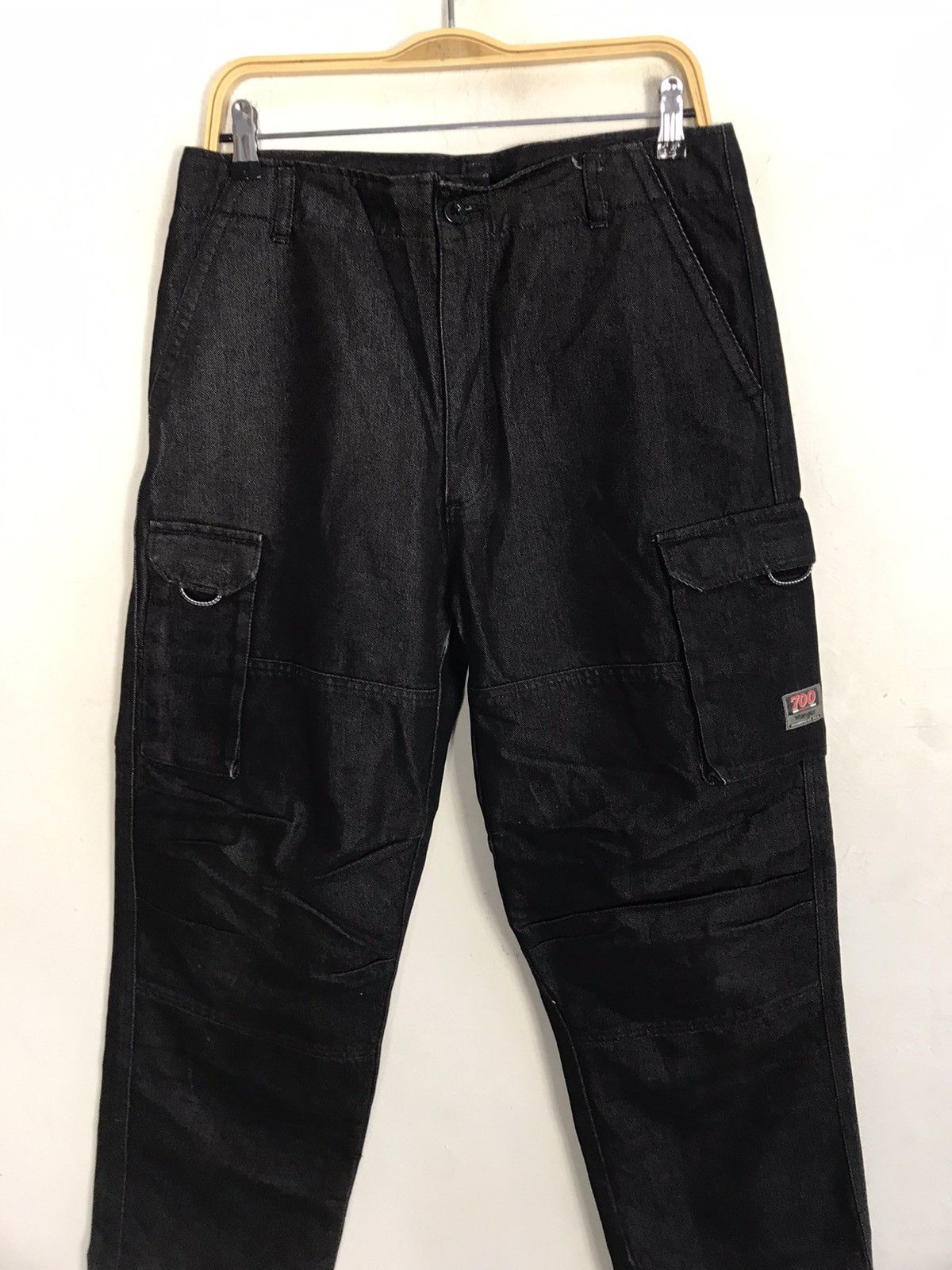 Japanese Brand Wrangler 700 Series Multipockets Denim Baggy Super Black Size US 32 / EU 48 - 3 Thumbnail