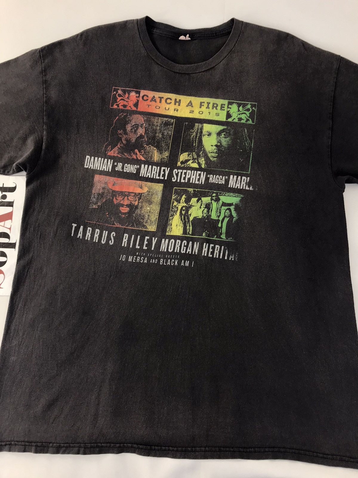 Band Tees × Vintage Catch A Fire Reggae Band Tour 2015 Faded Colour Tee Size US XL / EU 56 / 4 - 3 Thumbnail