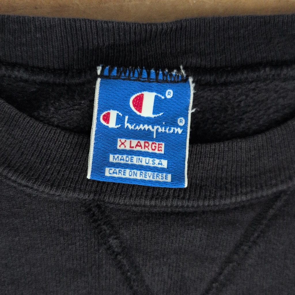 Champion × Vintage Vintage USA Made Champion Black Sweatshirt XL Size US XL / EU 56 / 4 - 2 Thumbnail