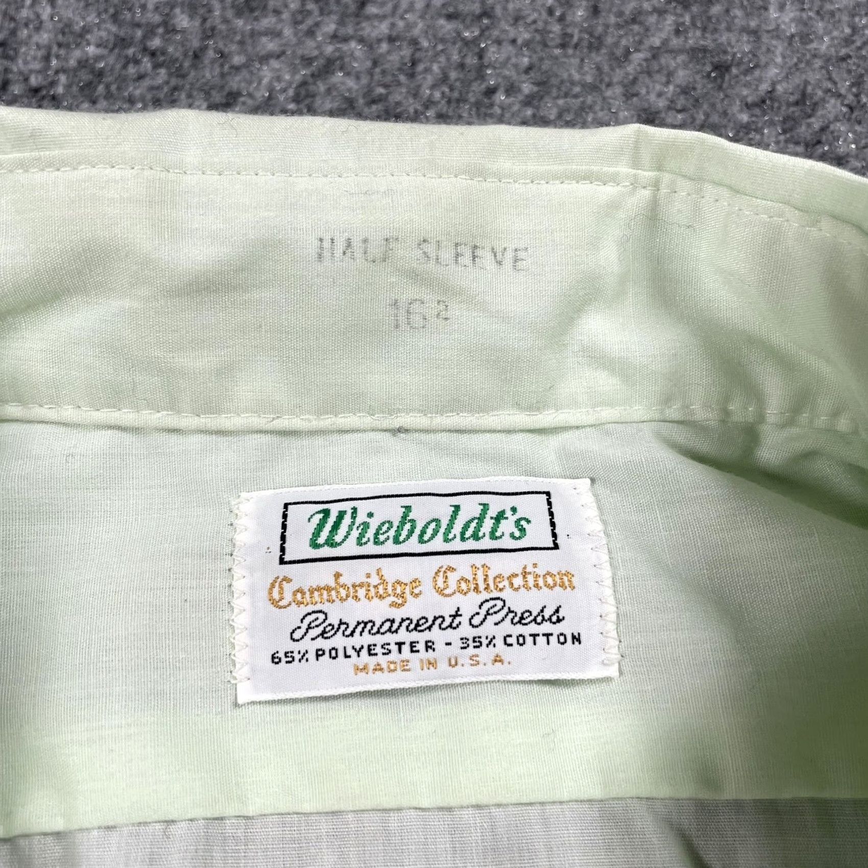 Atomic VINTAGE Wieboldt's Cambridge Collection Shirt Large Green Mod Atomic Short Sl 1960s Cotton Blend Sanforized Mens Size US L / EU 52-54 / 3 - 5 Thumbnail