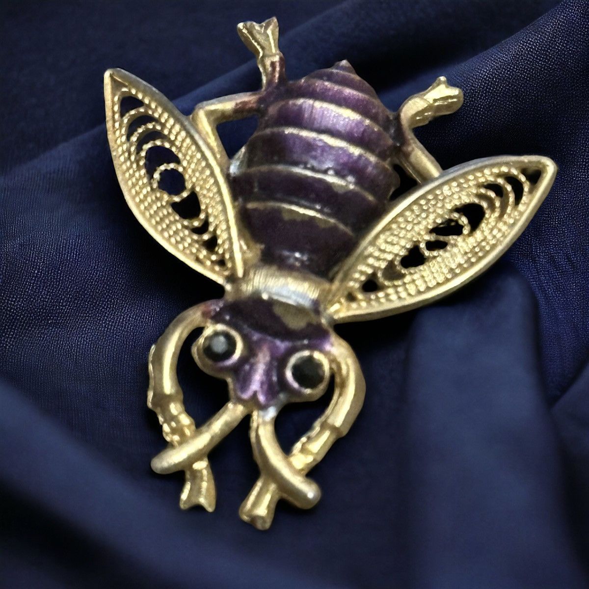 Vintage Vintage purple bee brooch Size ONE SIZE - 1 Thumbnail