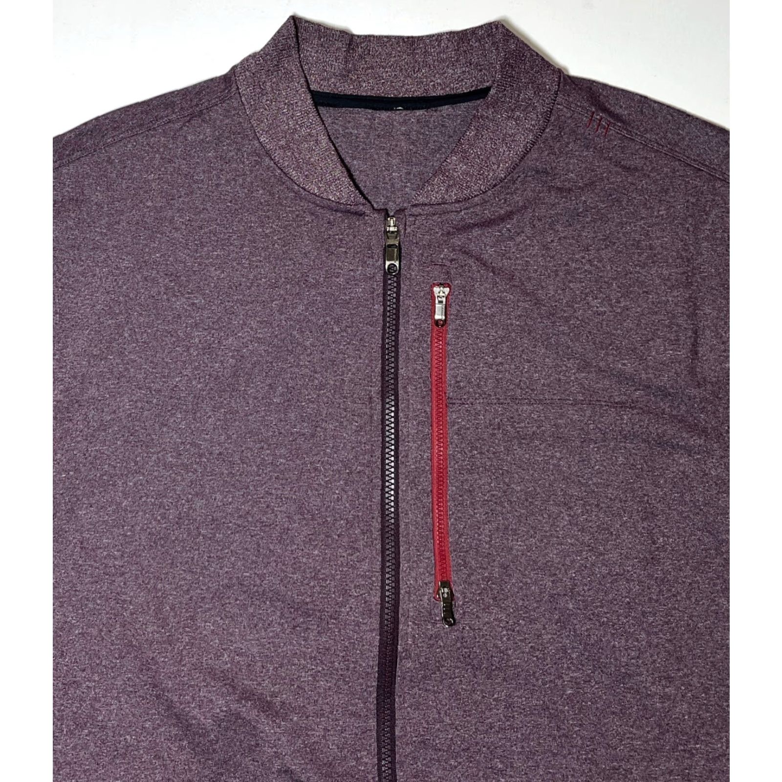 Lululemon Lululemon Men's Six Pack Jacket Full Zip Heathered Black Cherry 2XL Sweatshirt Zip Pockets Athletic City Sports Size US XXL / EU 58 / 5 - 5 Thumbnail