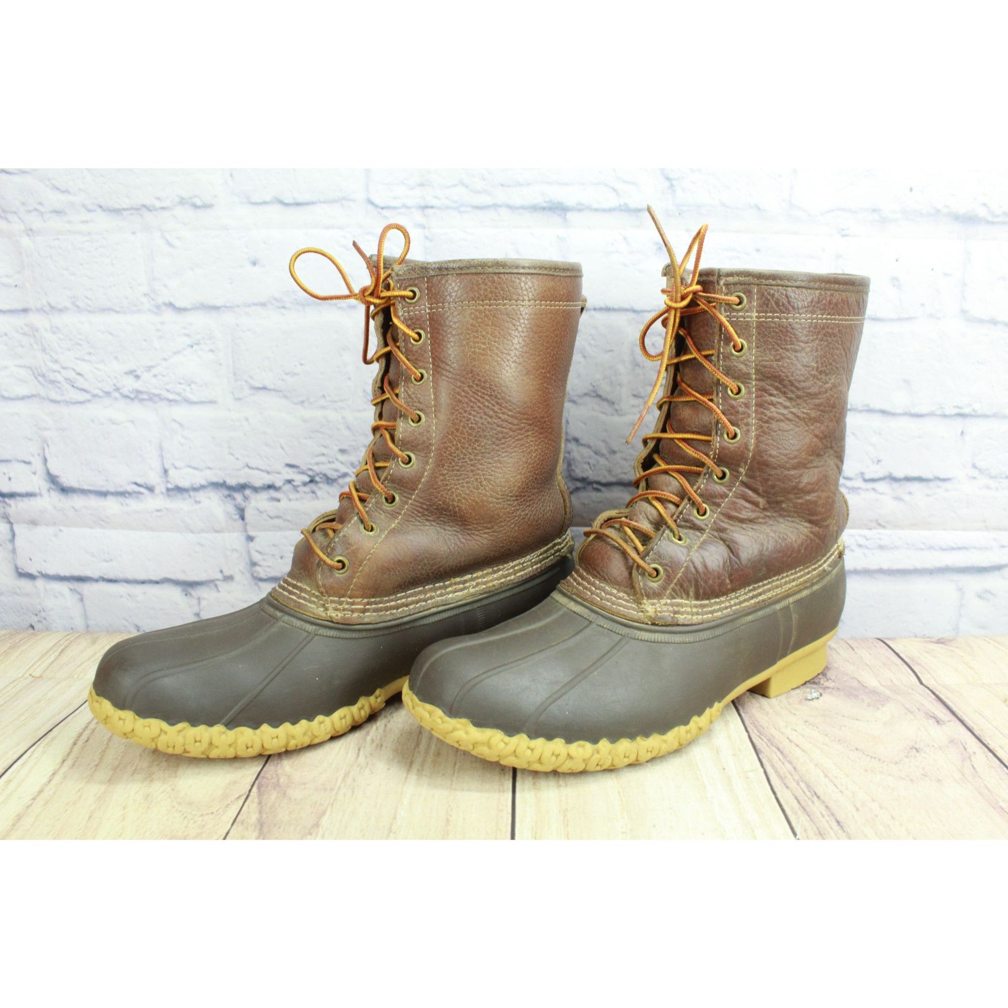 L.L. Bean × Leather LL Bean Leather Shearling Lined Insulated Duck Boots 10 M Size US 10 / IT 40 - 2 Thumbnail