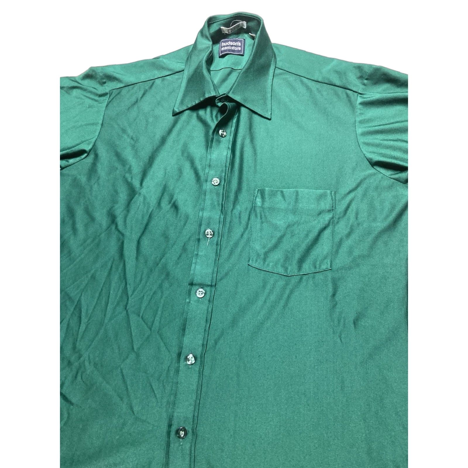 Hudson VINTAGE Hudson’s Detroit Polo Shirt Green 80s Short Sleeve Large Mens XLarge? Size US L / EU 52-54 / 3 - 1 Thumbnail