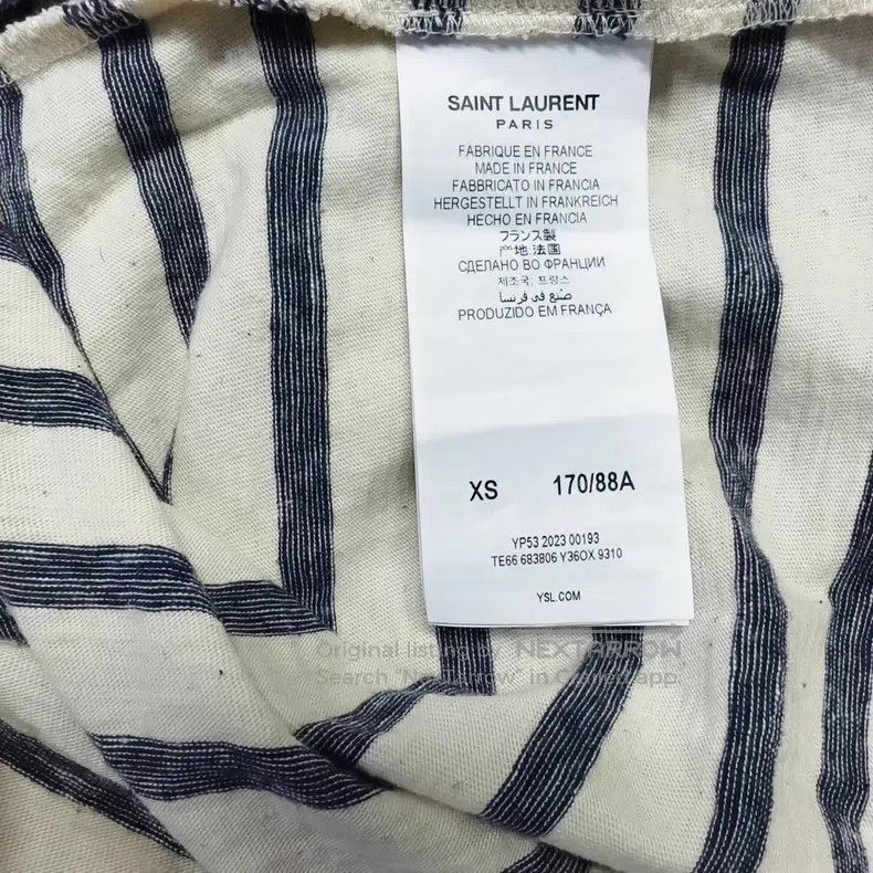 Saint Laurent Paris Saint Laurent Paris Best-selling bamboo jersey striped log Size US XS / EU 42 / 0 - 4 Thumbnail