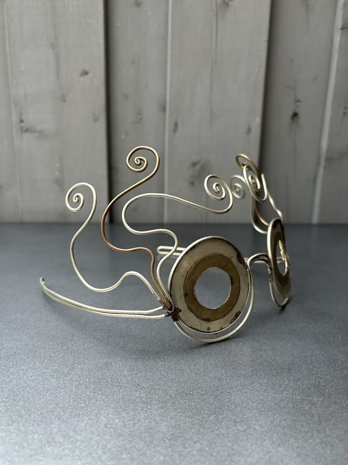 Vintage Vintage Handmade Metal Headpiece Steampunk Costume Chrome OS Size ONE SIZE - 7 Thumbnail