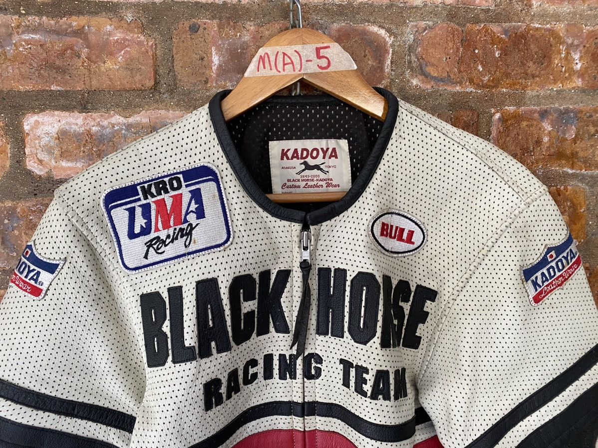 Kadoya 1990s Kadoya K’s Leather Black Horse Racing Jacket Size US M / EU 48-50 / 2 - 3 Thumbnail