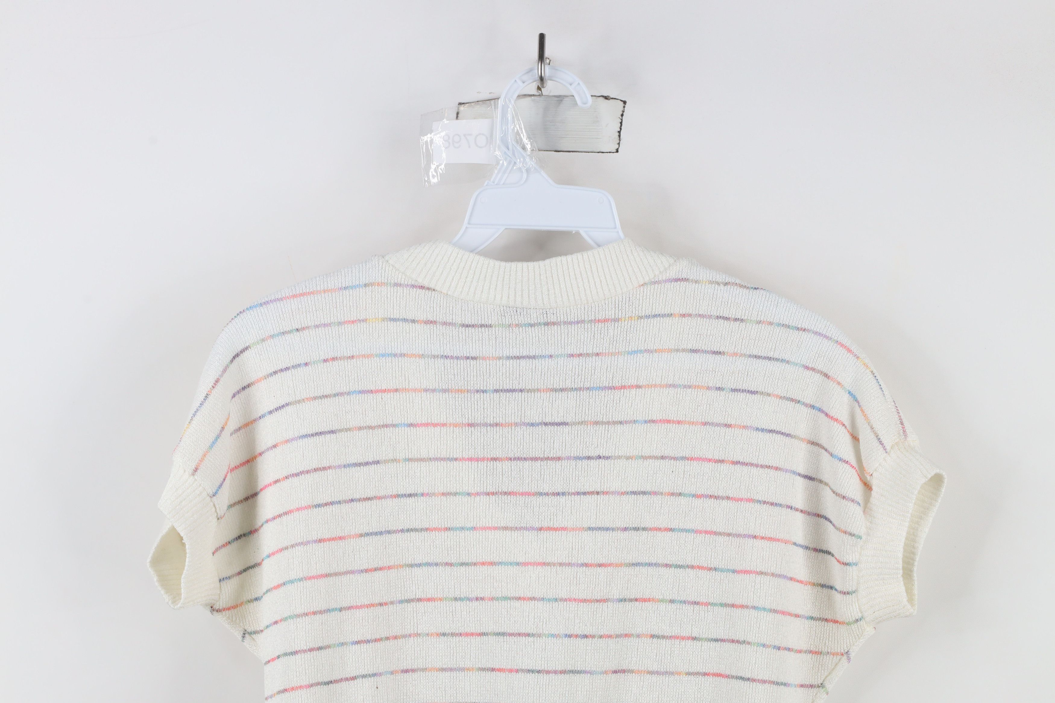 Vintage Vintage 80s 90s Streetwear Rainbow Striped Knit Sweater Vest Size S / US 4 / IT 40 - 9 Thumbnail