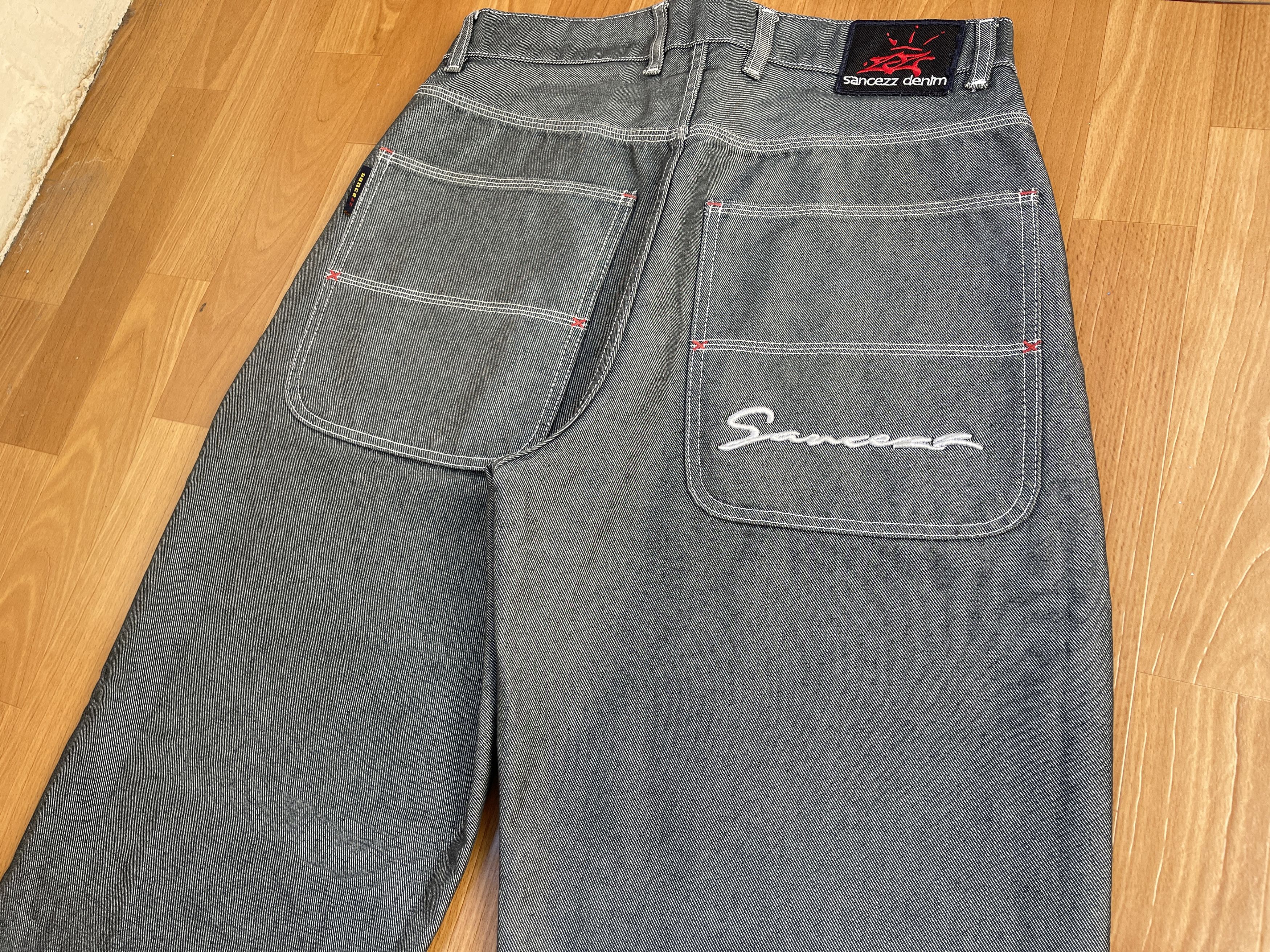 Other Sancezz jeans, shiny, vintage baggy, silver, metallic Y2K 32 Size US 32 / EU 48 - 13 Thumbnail