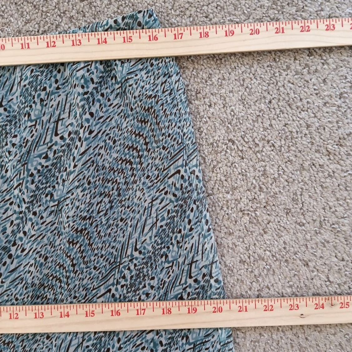 Vintage Cato Skirt Midi Blue Brown Geometric Pull On Lined Tiered A-Line Elastic Waist Womens Large Regular Polyester Vintage No Size 36" / US 14 / IT 50 - 3 Thumbnail