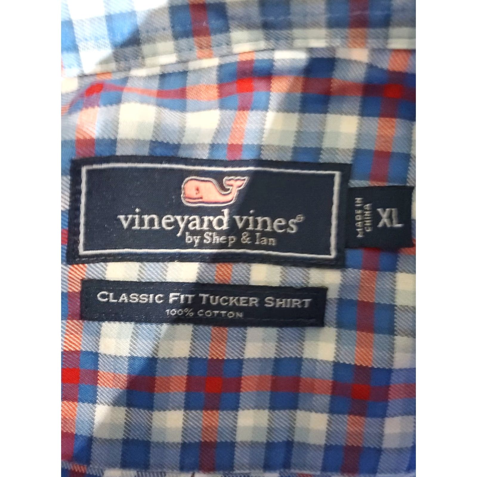Vineyard Vines Vineyard Vines Button-Up Shirt Mens XL Blue Check Tucker Classic Fit Size US XL / EU 56 / 4 - 5 Thumbnail