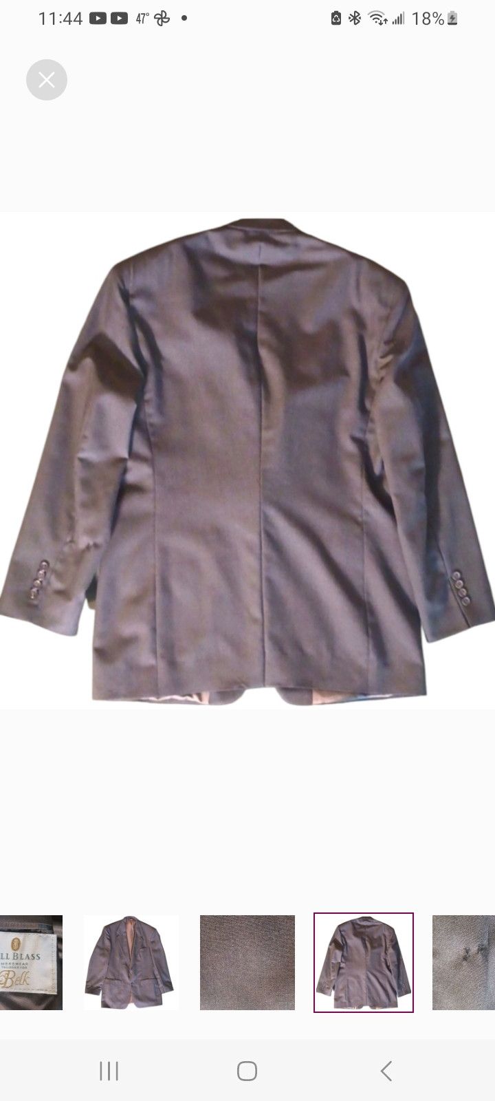Bill Blass Vintage BILL BLASS SUIT-Grey Tailored via BELK Size 42R - 6 Thumbnail
