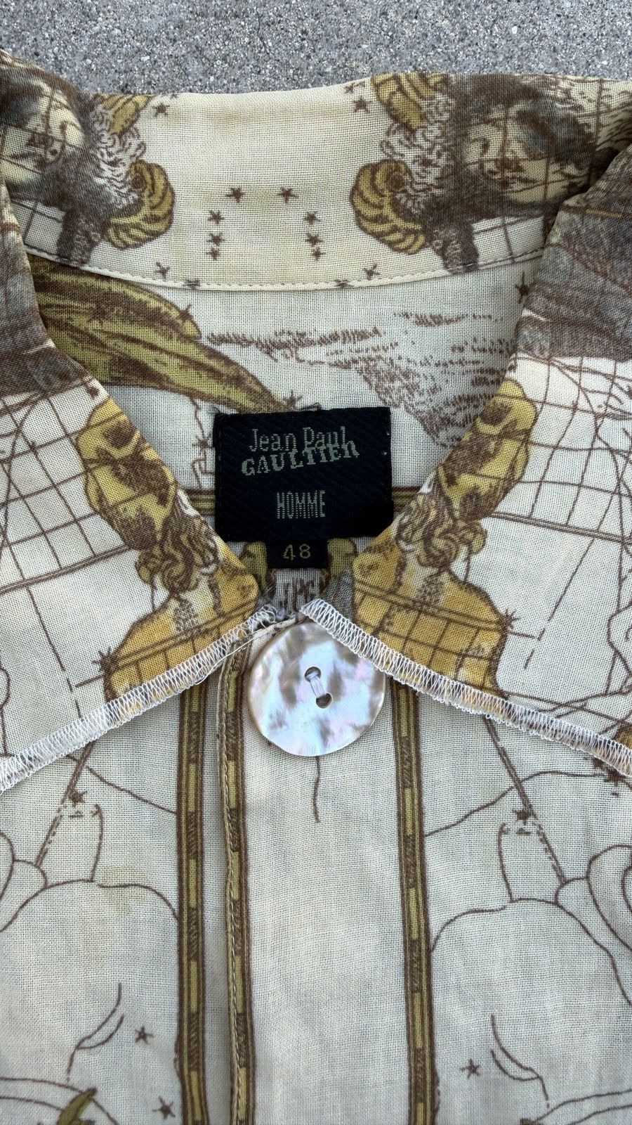 Jean Paul Gaultier JPG Homme Seashell Pearl Fish constellation button up shirt Size US M / EU 48-50 / 2 - 4 Thumbnail