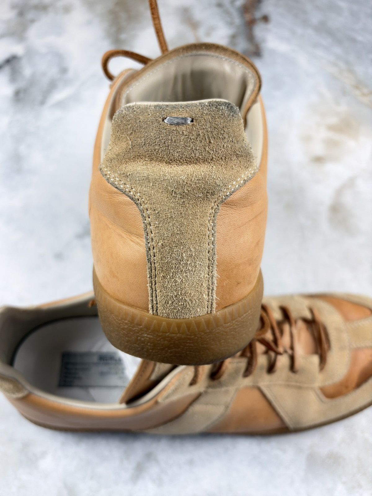 Maison Margiela AW21 Maison Margiela Natural Tan Leather Laced Gat Sneakers Size US 10 / EU 43 - 10 Thumbnail