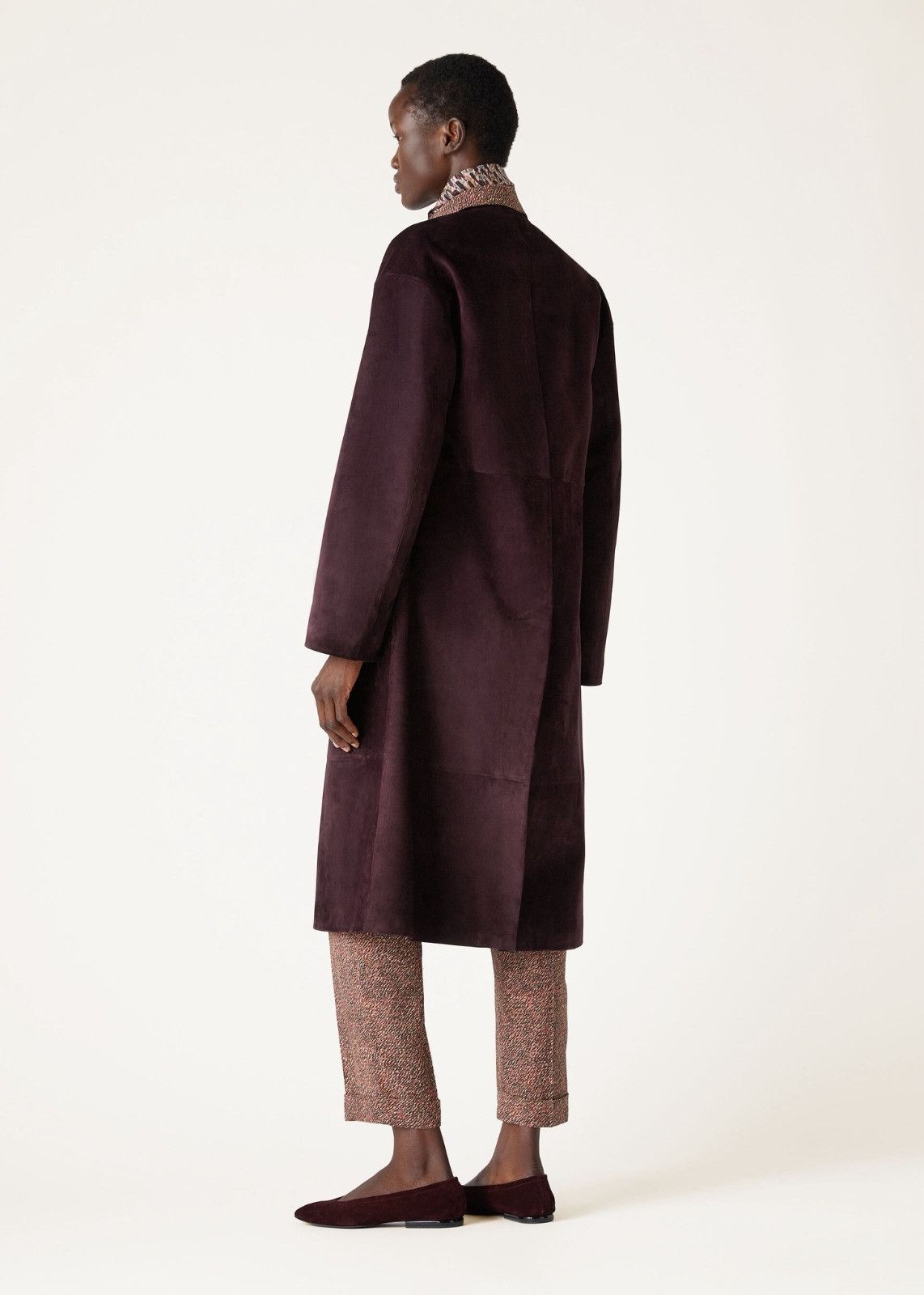 Loro Piana o1srvl11e0126 FAO3692 Cash Suede Peter Coat in Deep Burgundy Size L / US 10 / IT 46 - 4 Thumbnail