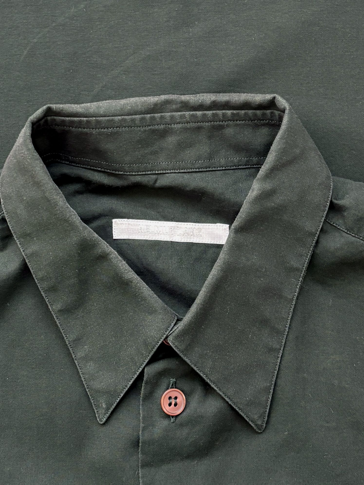 Helmut Lang ⚡️QUICK SALE⚡️Helmut Lang Dark Green Button Up Shirt Size US S / EU 44-46 / 1 - 3 Thumbnail