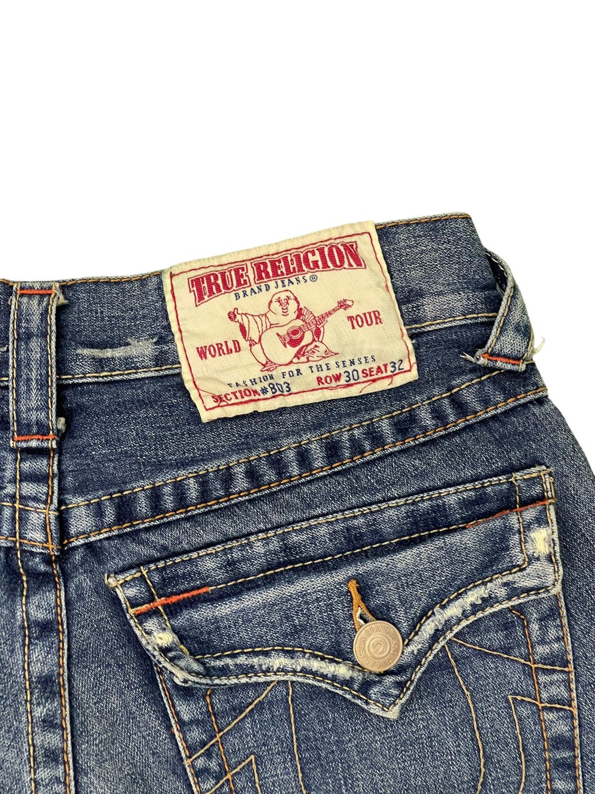 Japanese Brand Flare Jeans True Religion USA Distres Low Rise Boot Cut 7🟦1 Size US 30 / EU 46 - 18 Thumbnail