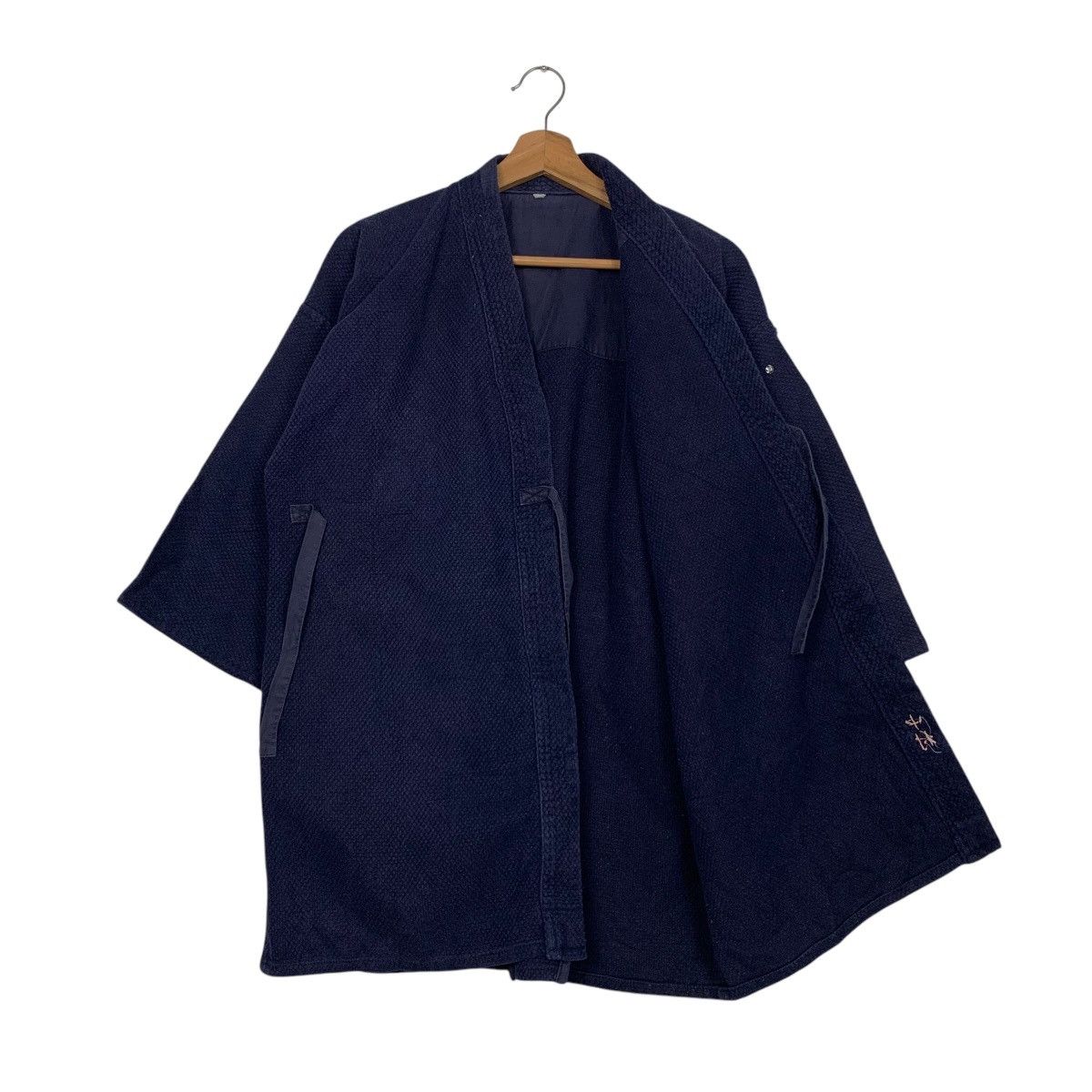 Vintage Indigo Sashiko Thick Weave Kimono Hanten Jacket #2790-C126 Size US L / EU 52-54 / 3 - 9 Thumbnail