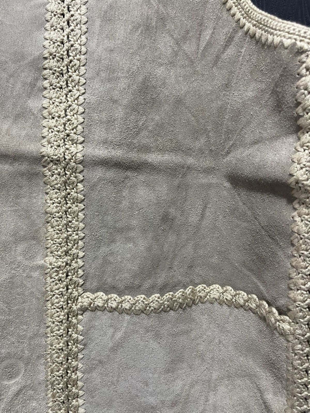 Genuine Leather × Leather × Vintage Vintage knitted leather Vest Size US M / EU 48-50 / 2 - 4 Thumbnail