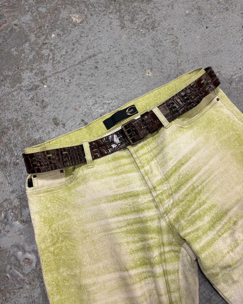 Saint Laurent Paris × Vintage Saint Laurent Crocodile Effect Brown Leather Belt Size ONE SIZE - 1 Thumbnail