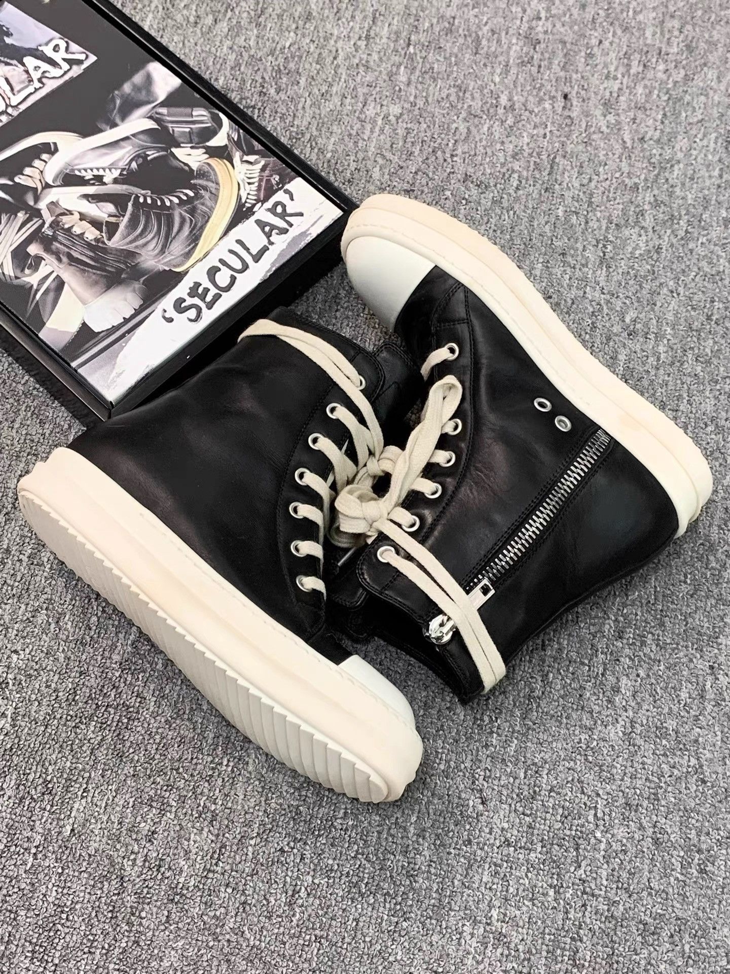 Rick Owens Rick Owens Main Line Leather High-top Sneakers K34 Size US 5 / IT 35 - 5 Thumbnail