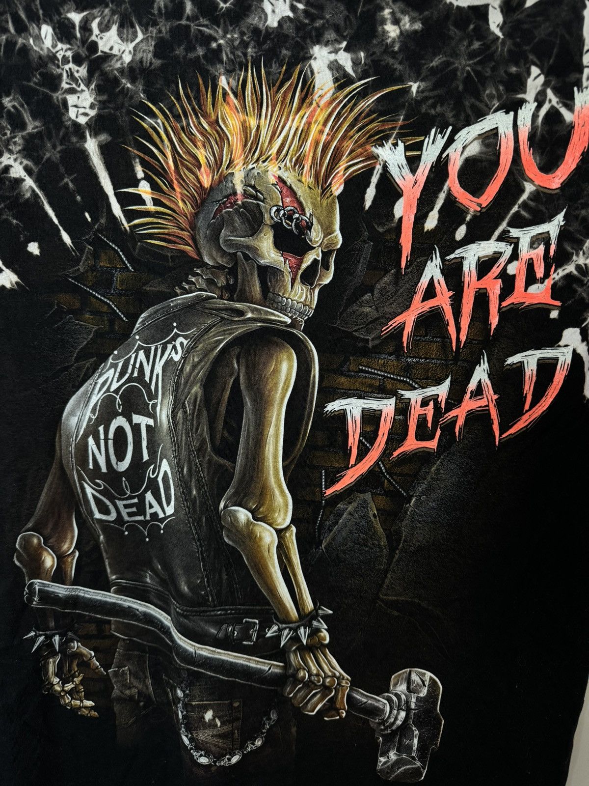 Vintage Punk T shirt You are dead Skull with cross nice print 💀❤️ Size US S / EU 44-46 / 1 - 5 Thumbnail