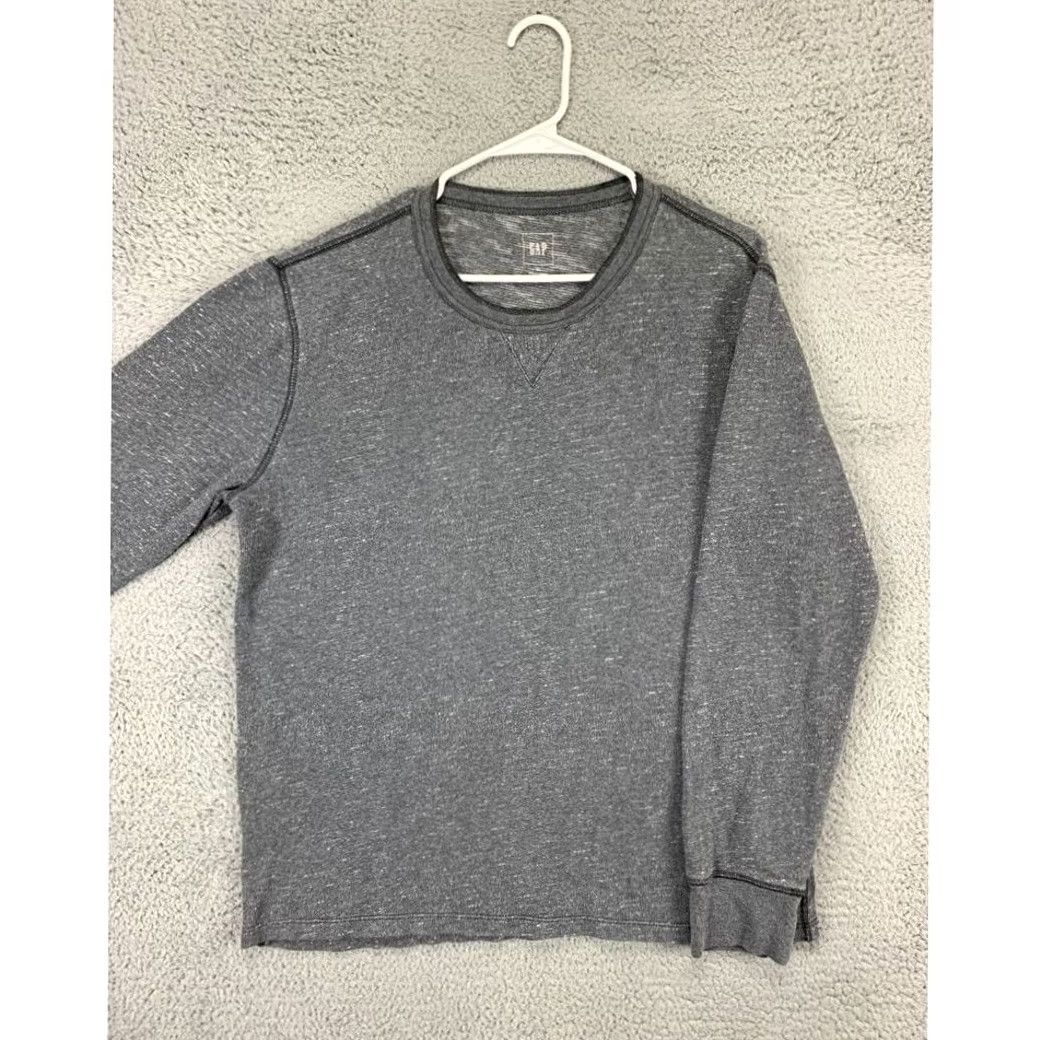Gap Gap Sweatshirt Mens XL Grey Crew Neck Pullover Knit 100% Cotton Preppy Outdoor Holiday All Seasons Logo Solid Size US XL / EU 56 / 4 - 3 Thumbnail