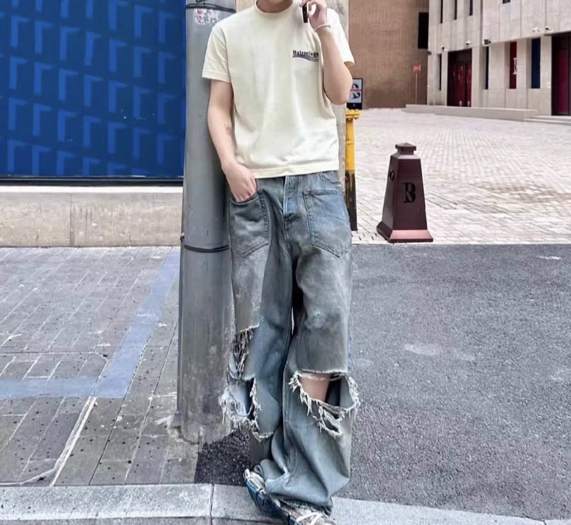 Balenciaga Balenciaga mud Destroy Denim Size US 32 / EU 48 - 10 Thumbnail
