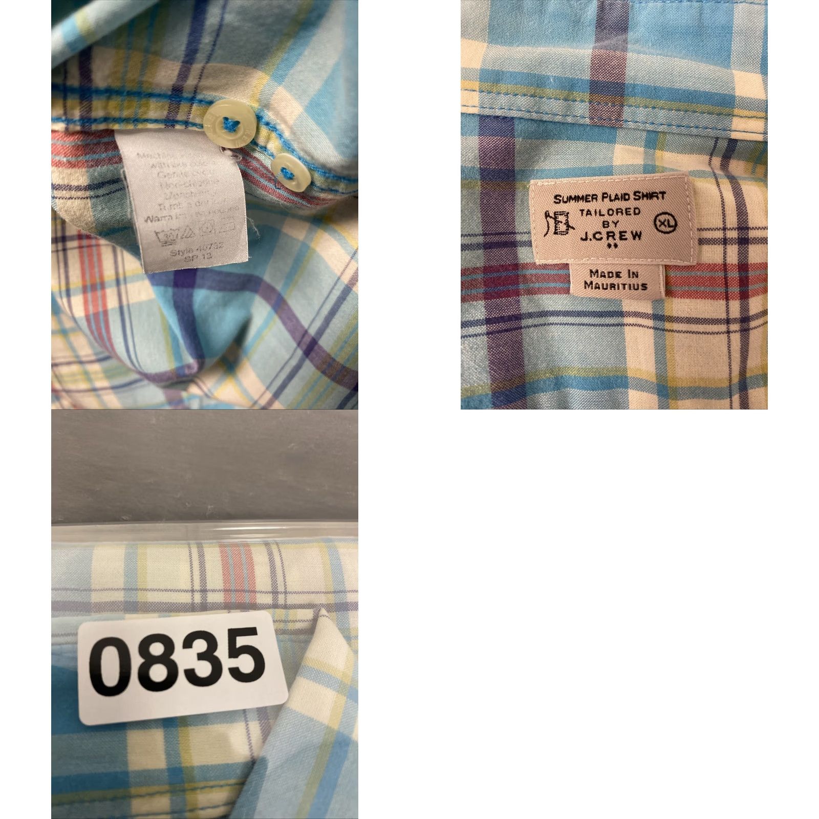 J.Crew J.CREW Button-Up Shirt Men XL Turquoise Plaid Cotton Spandex Slim Pocket Button-Down Crew Size US XL / EU 56 / 4 - 9 Thumbnail
