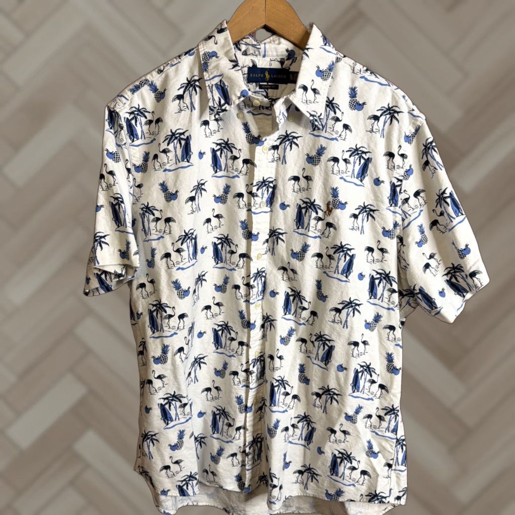 Polo Ralph Lauren Ralph Lauren Polo Shirt XL White Classic Fit Floral Hawaiian Pineapples Flamingos Size US XL / EU 56 / 4 - 1 Thumbnail