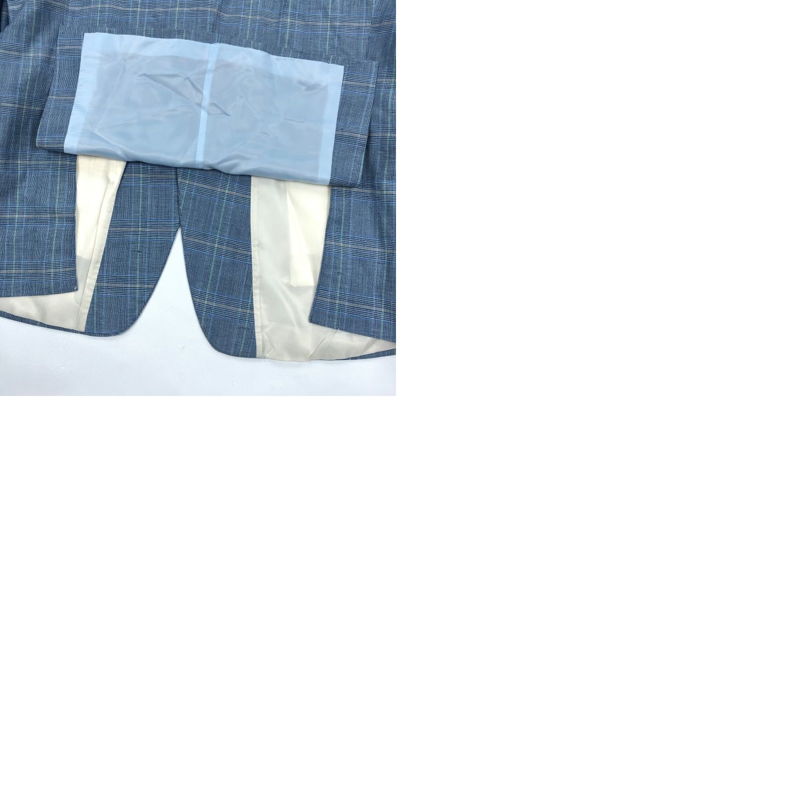 Tommy Hilfiger Tommy Hilfiger Sport Coat Blue Glen Check Linen Blend 46L 2-Button Notch Lapel Double-Vented Blazer Suit Jacket Mens Size 46R - 9 Thumbnail
