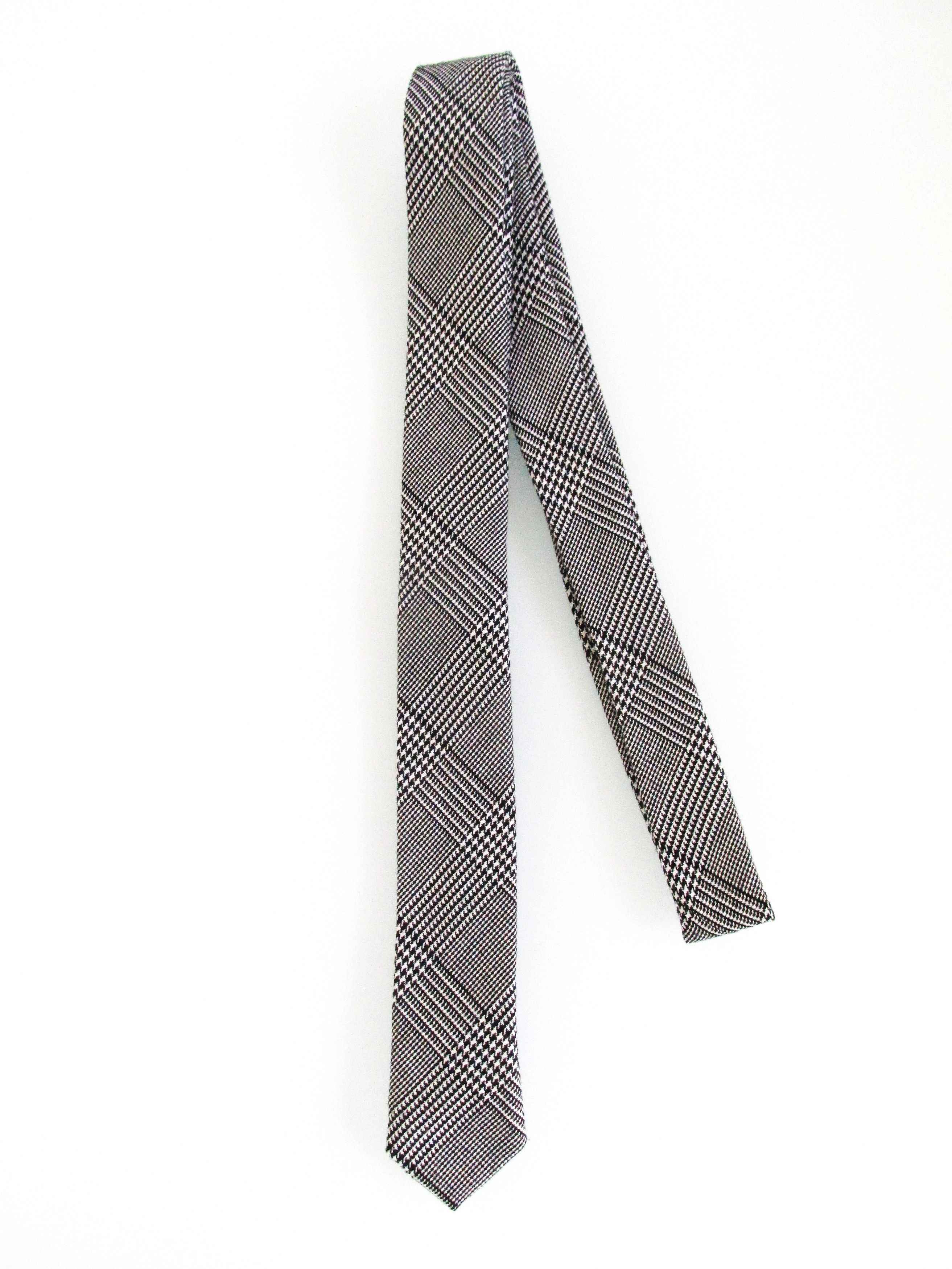 H&M H & M Glen Plaid Men's Skinny Tie Size ONE SIZE - 1 Thumbnail