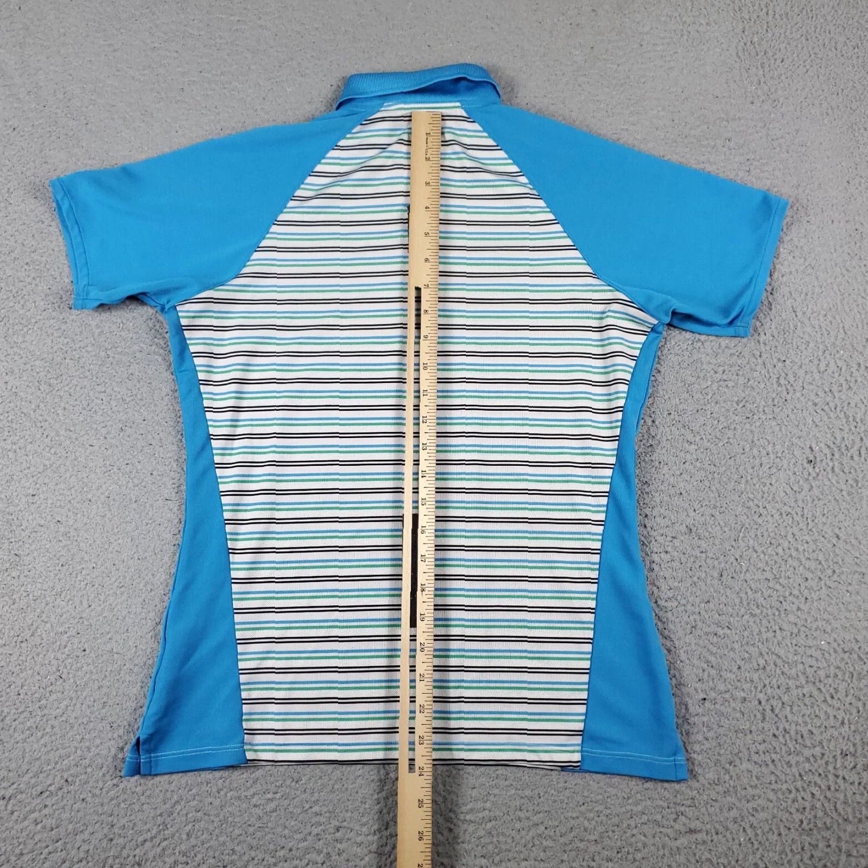 Under Armour VINTAGE Under Armour Polo Shirt Womens M Blue Striped Golf Ladies Short Sleeve Size M / US 6-8 / IT 42-44 - 5 Thumbnail