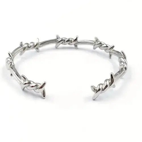 Other Silver Color Thorns Bangle Bracelet Punk Rock Size ONE SIZE - 3 Thumbnail