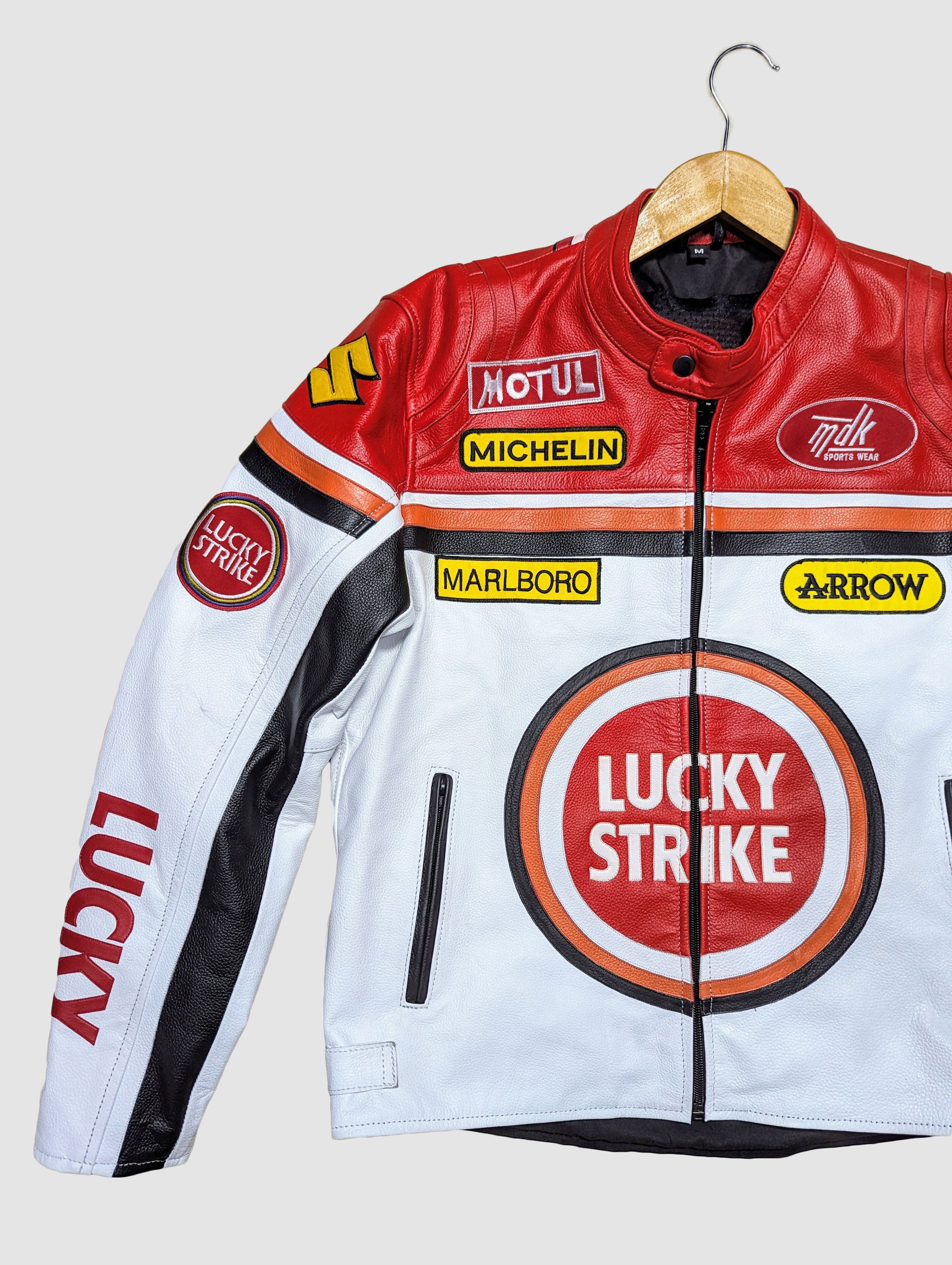 Vintage 🔥 LUCKY STRIKE STREETWEAR LEATHER JACKET Size US S / EU 44-46 / 1 - 2 Thumbnail