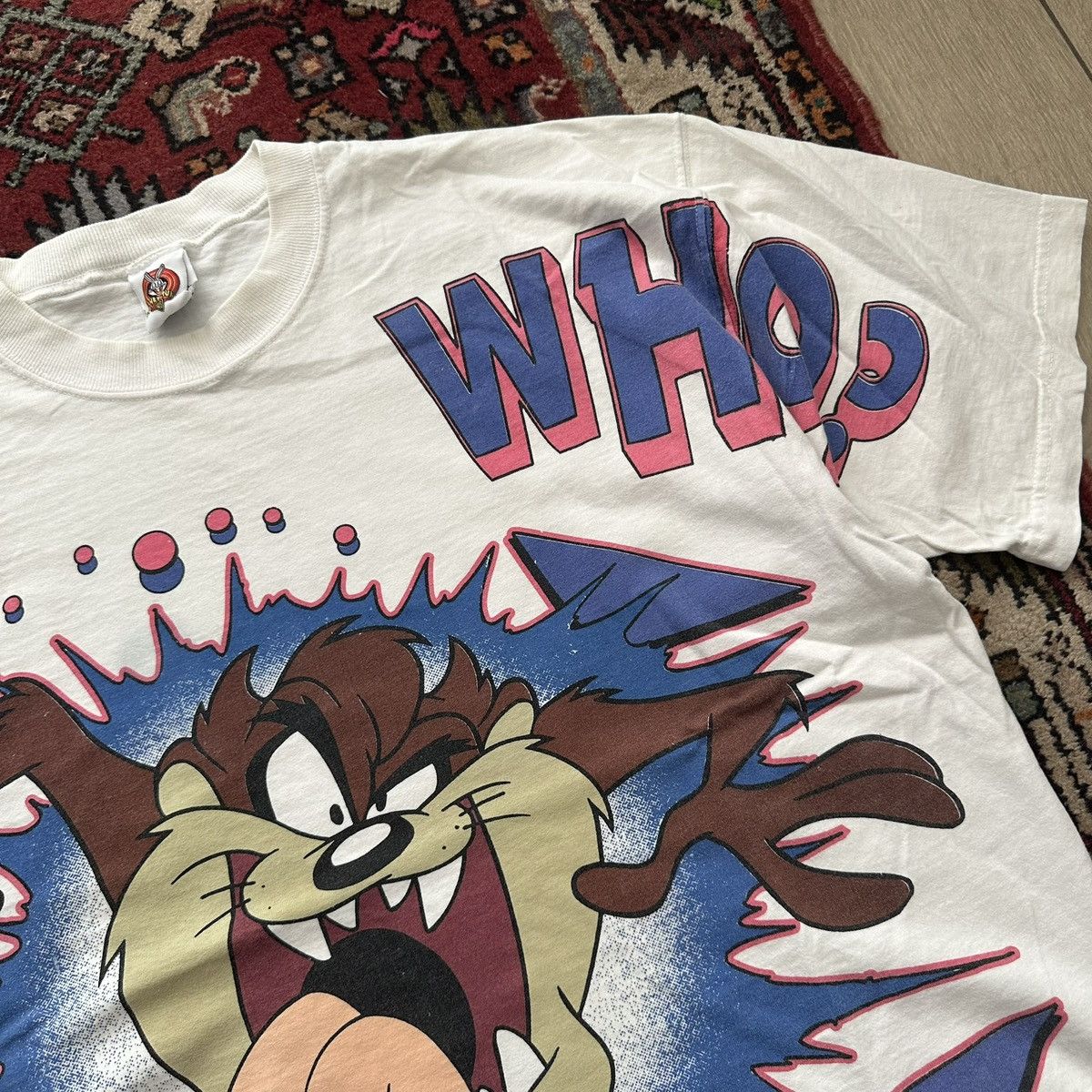 Vintage 1997 Taz “Says Who?” All Over Print Tee Vintage Looney Tunes Size US XL / EU 56 / 4 - 7 Thumbnail