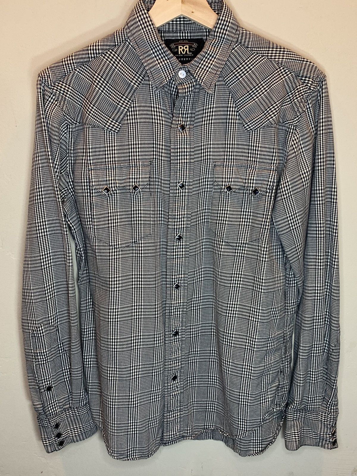 RRL Ralph Lauren RARE* RRL Ralph Lauren Houndstooth Western Snap Button Shirt Size US S / EU 44-46 / 1 - 1 Thumbnail