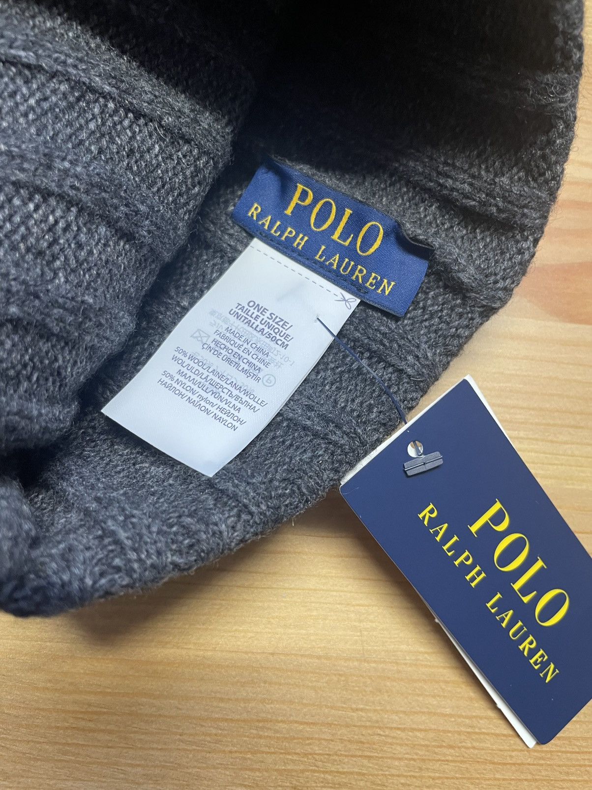 Polo Ralph Lauren Polo Ralph Lauren Beanie Charcoal Gray Blue Hat RL Knit Size ONE SIZE - 5 Thumbnail