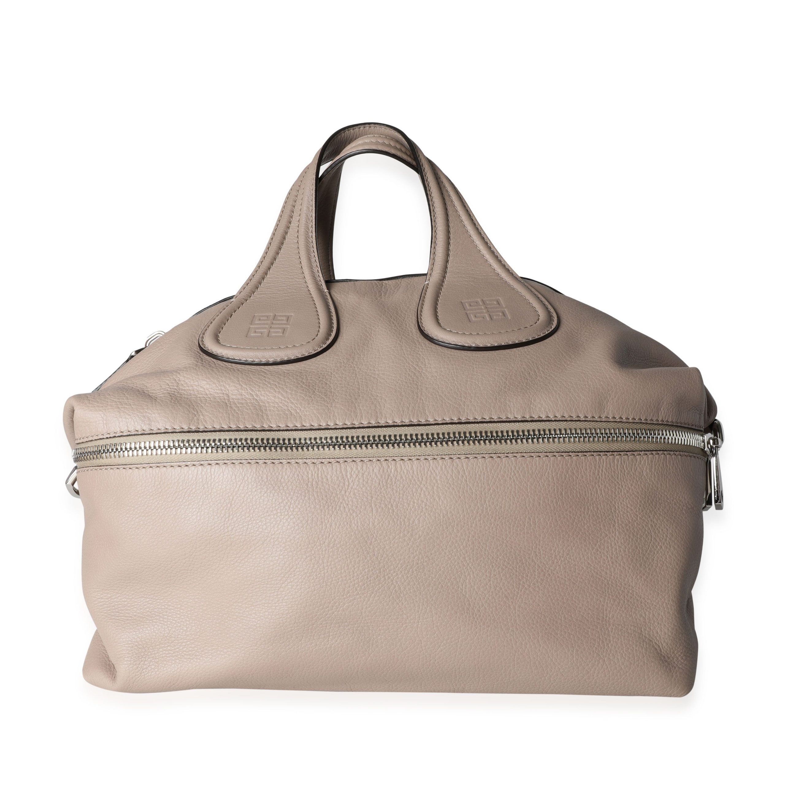 image of Givenchy Taupe Grained Calfskin Medium Zip Animation Nightingale Bag in Brown, Women's